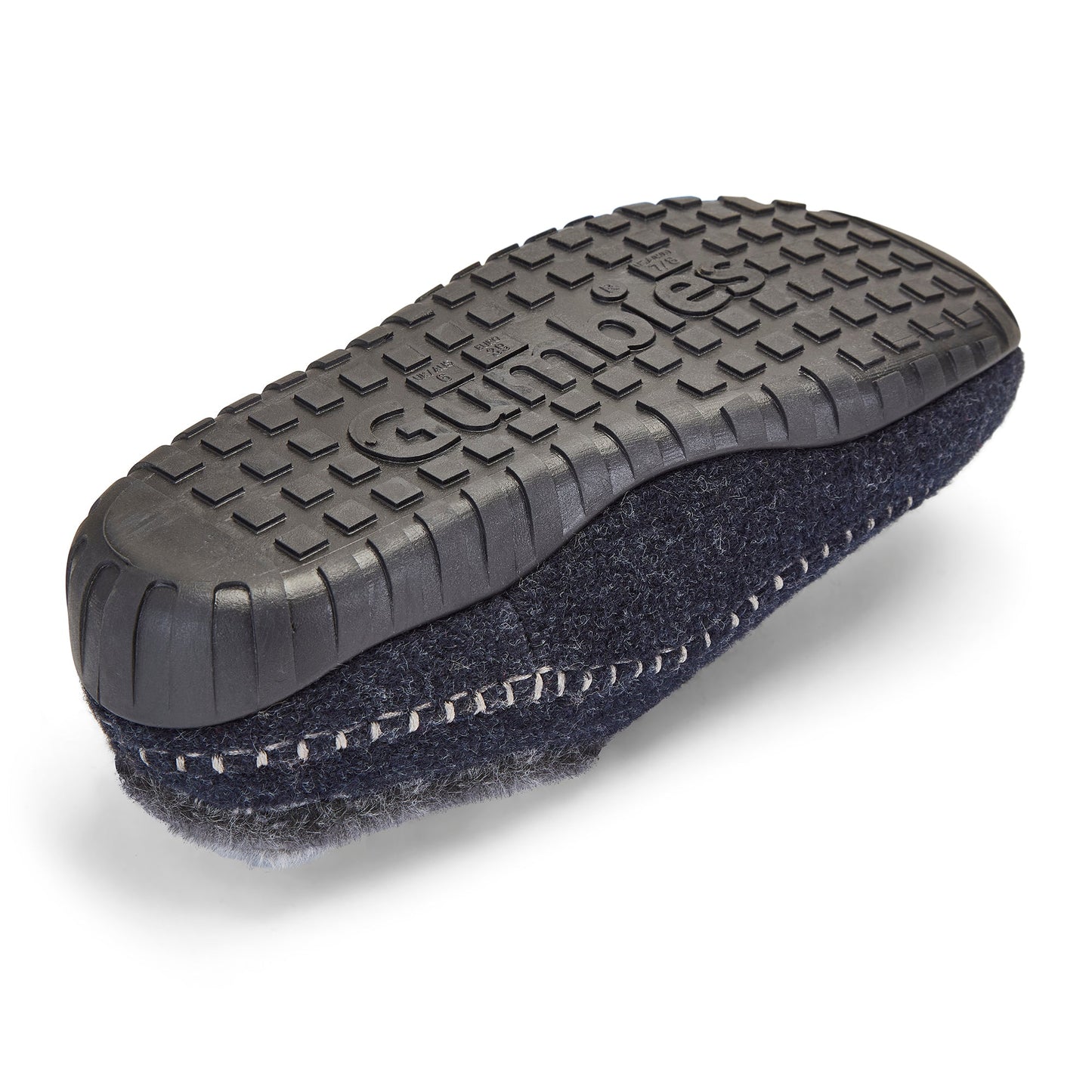 Ossa Low - Men's - Navy & Grey back view showing plush faux fur lining and durable sole.