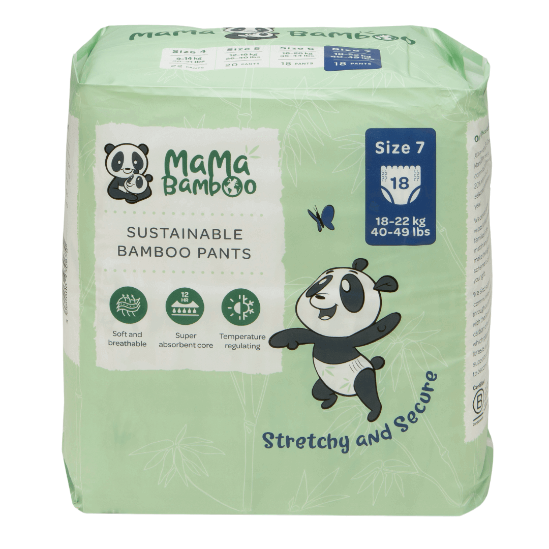 Pack of Mama Bamboo sustainable bamboo pants on a white background