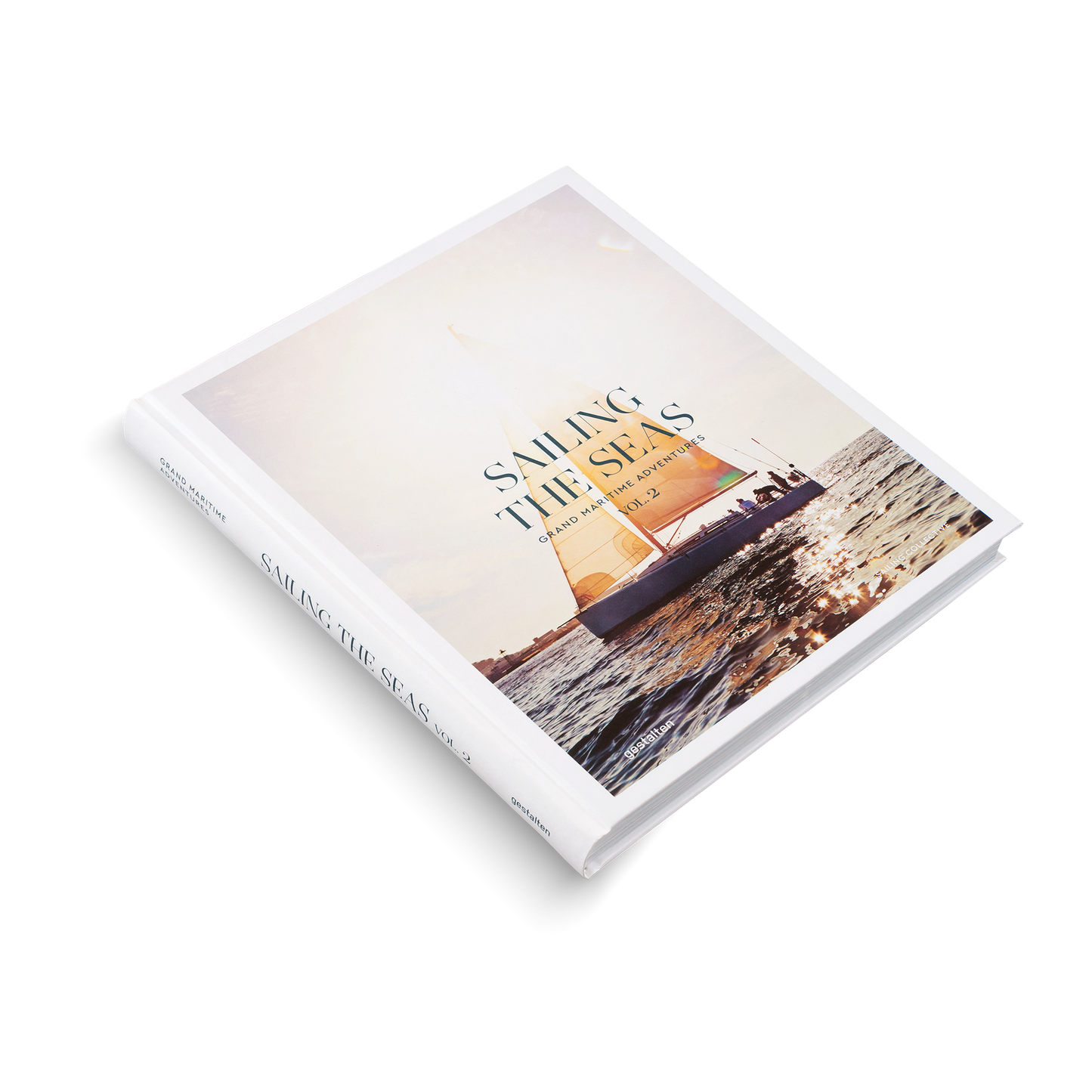 Book titled 'Sailing the Seas' with a sailboat illustration on a white background