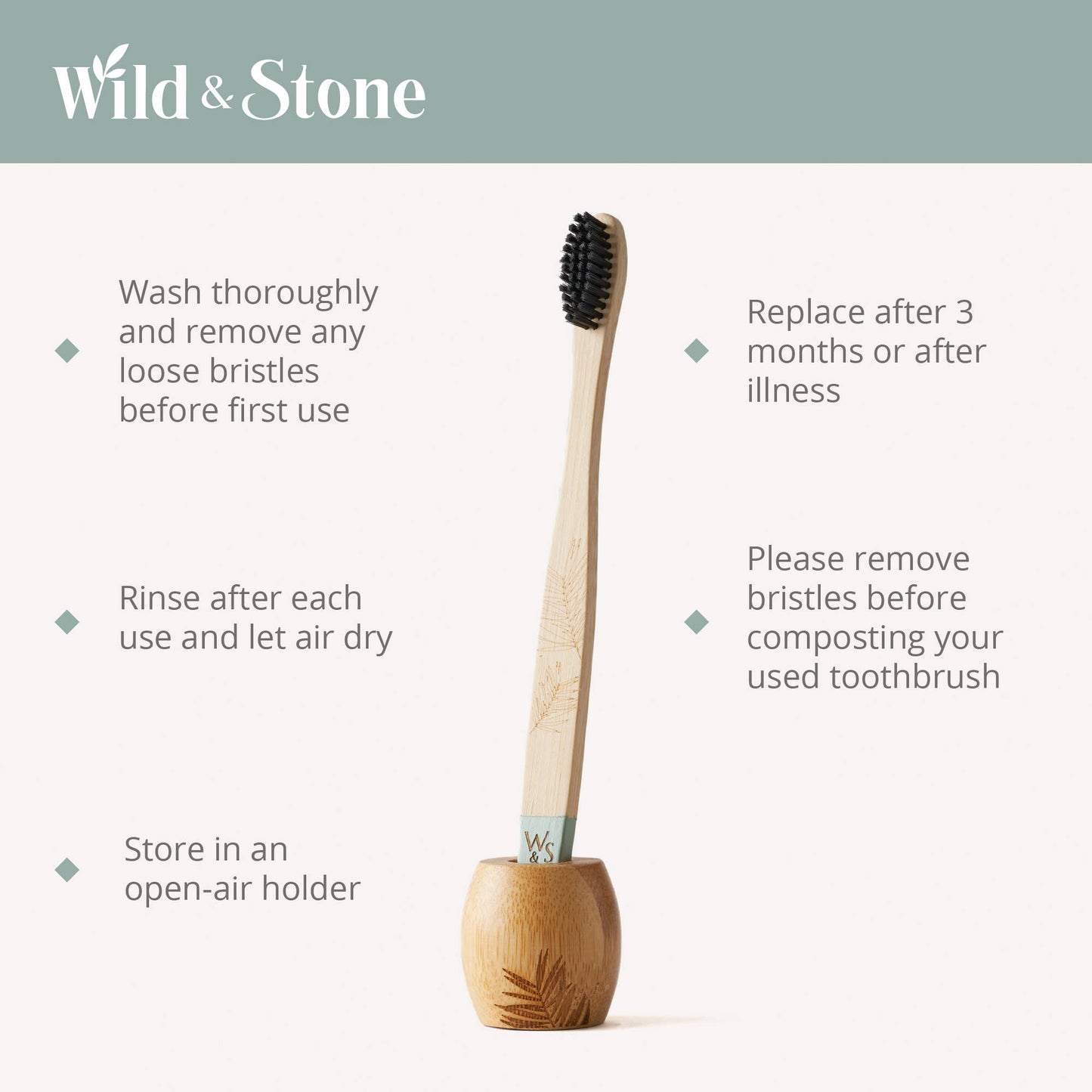 Adult bamboo toothbrush FSC 100% 4-pack with medium bristles from Eco-Friendly-Online-Shop, offering a sustainable, plastic-free option for everyday oral care.