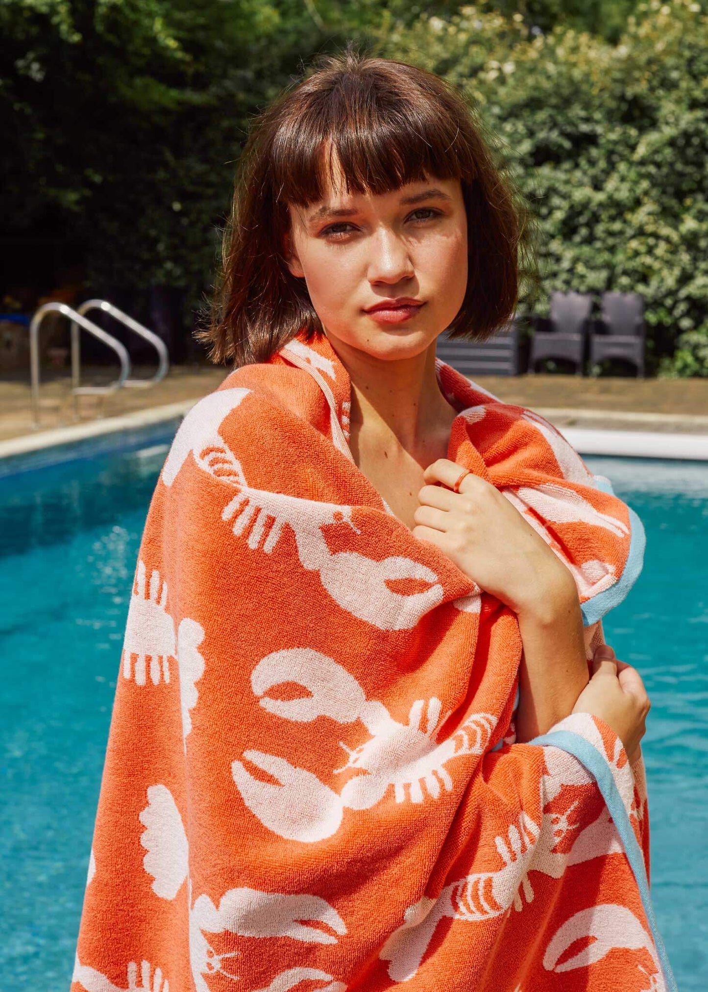 Anorak Lobster Organic Cotton Hand Towel