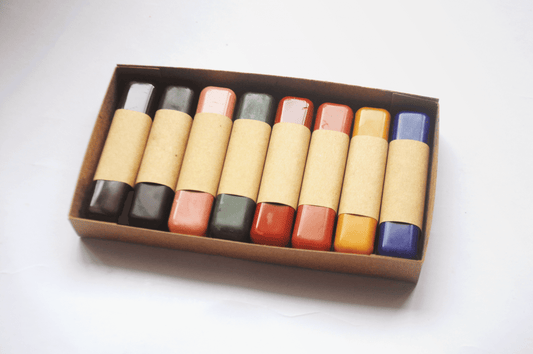 All Natural Beeswax Oil Pastels | Set of 8 Oil Pastels in a box, eco-friendly art supplies for kids, online shop UK.