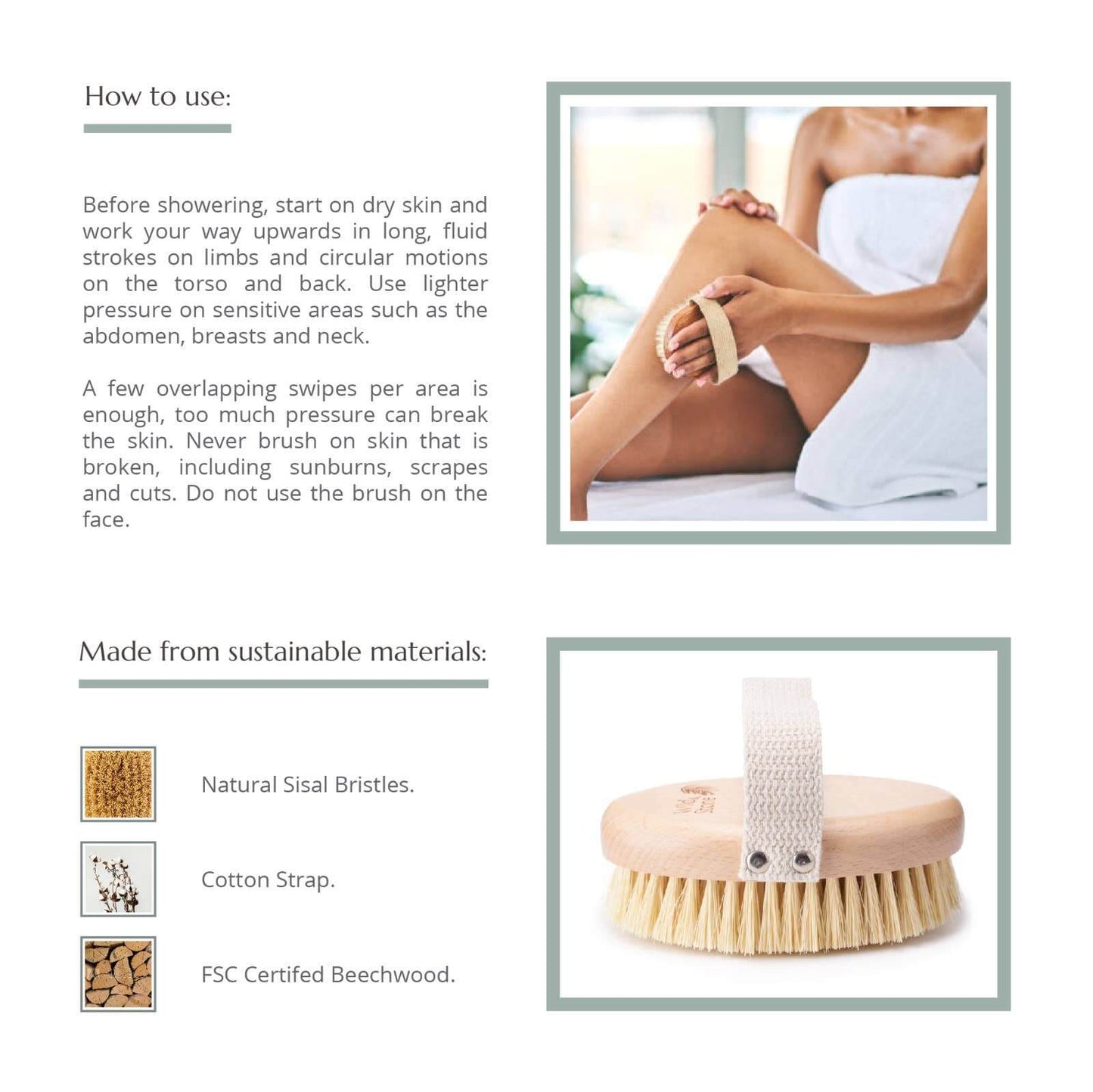 Natural body brush from Eco-Friendly-Online-Shop, featuring sustainably sourced materials for a gentle, eco-conscious exfoliation routine.