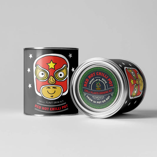 Red Hot Chilli Pot Grow Your Own Plant Kit, a spicy gardening gift for cultivating fresh chillies at home.