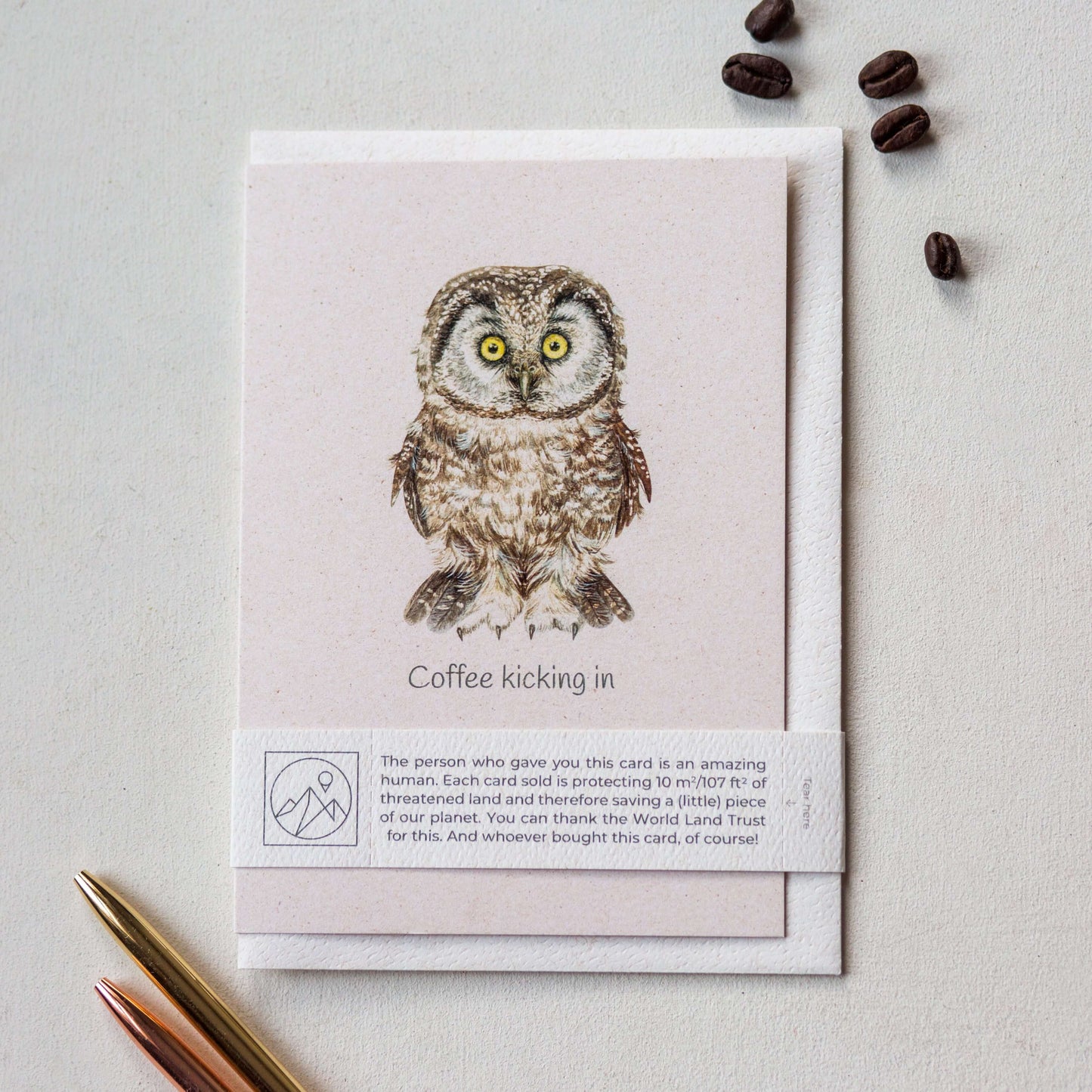 Animal Lover Charity Greeting Card featuring a cute owl design to spread joy and support wildlife conservation.