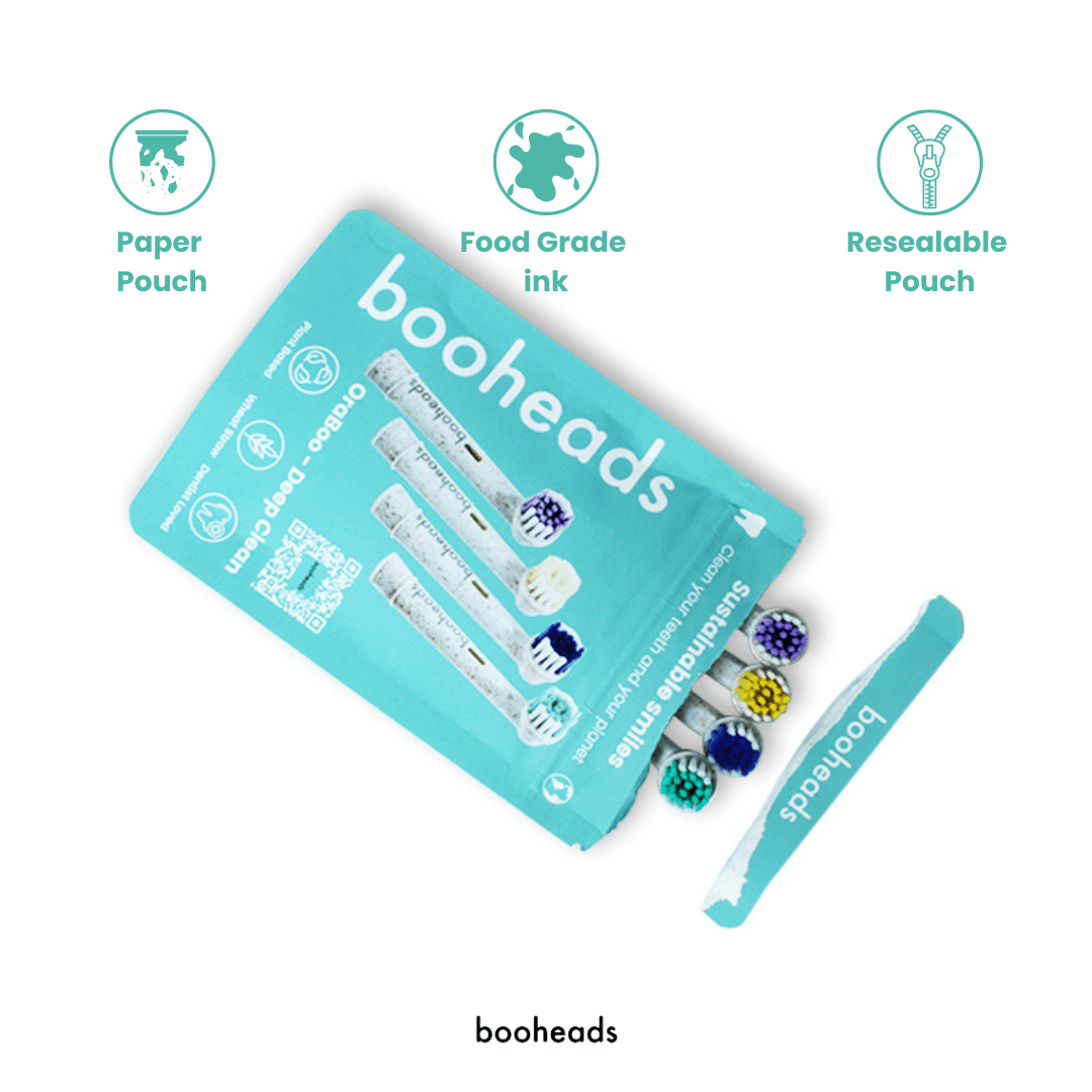 booheads product packaging with features highlighted on a white background
