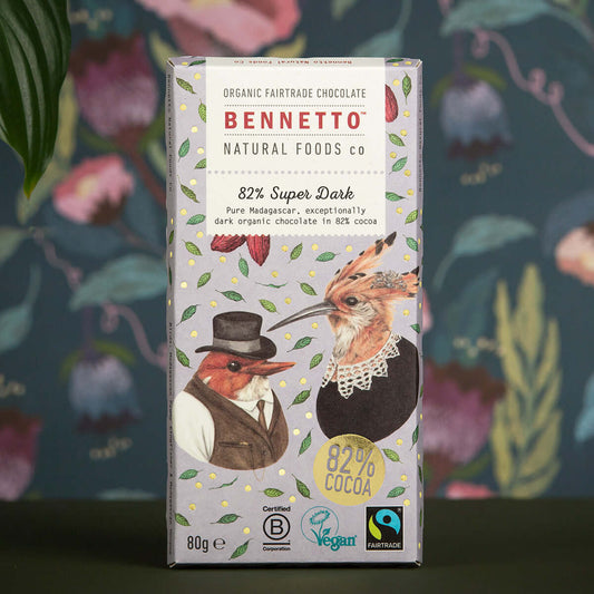 82% Super Dark organic chocolate from Bennetto Natural Foods Co in eco Friendly Online Shop, UK.
