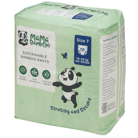Pack of Mama Bamboo sustainable bamboo pants on a white background