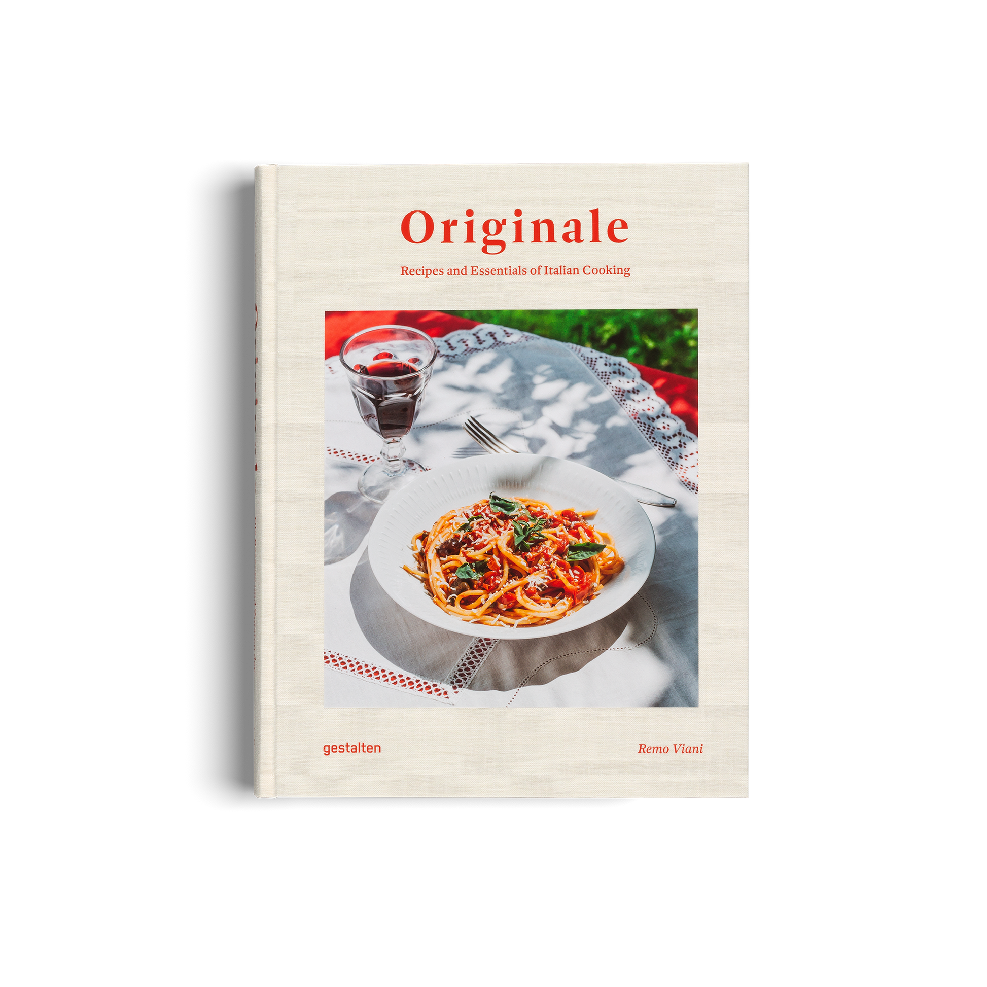 Cookbook titled 'Originale' with a photo of spaghetti on the cover