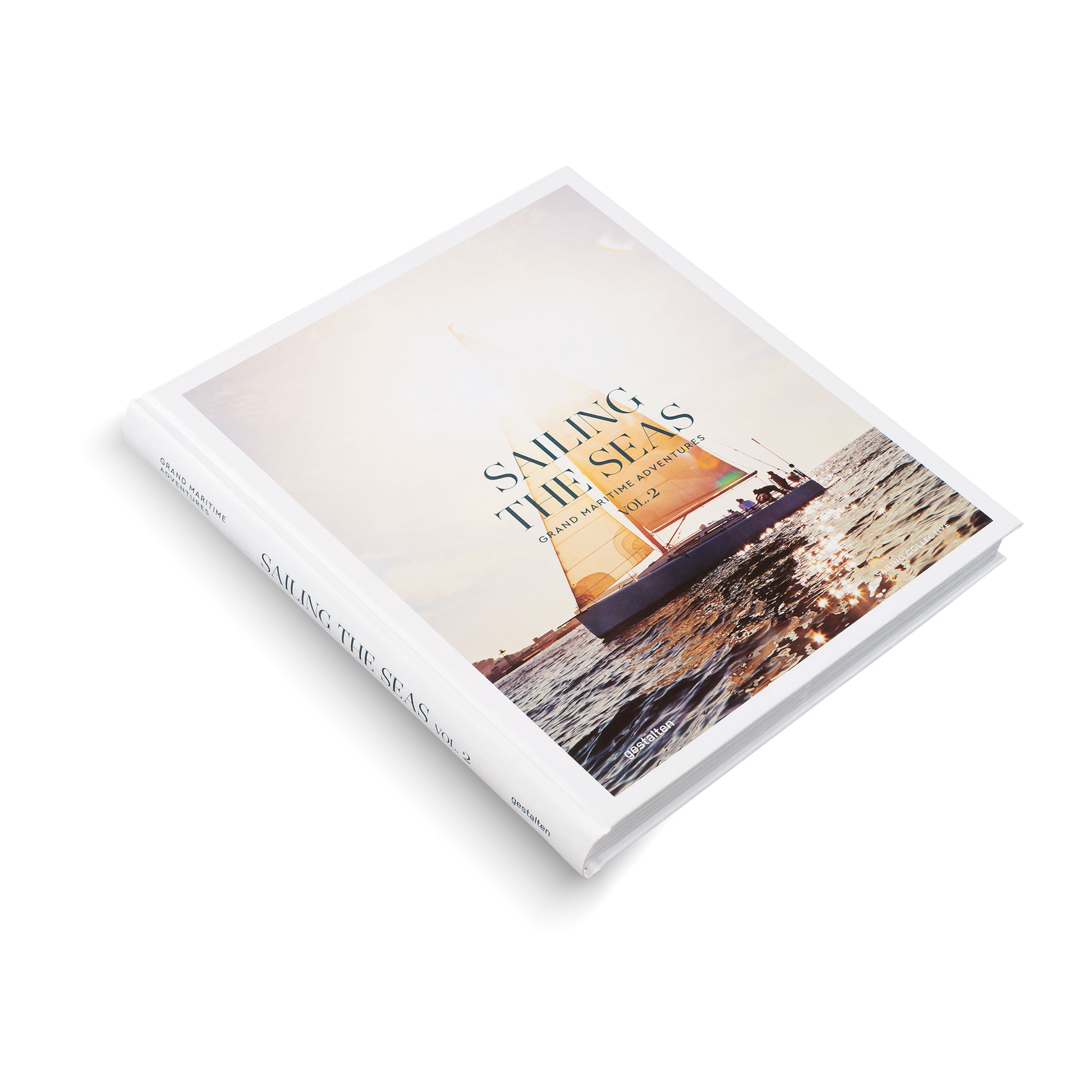 Book titled 'Sailing the Seas' with a sailboat illustration on a white background