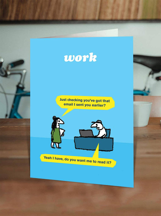 Funny Birthday Card Email Check Modern Toss Humour Office Worker Gift UK