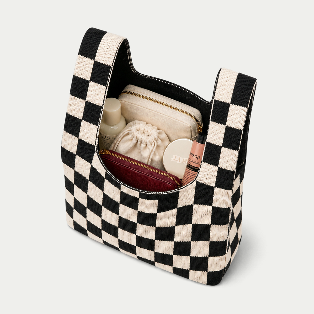 Bold Checker – Knitted bag