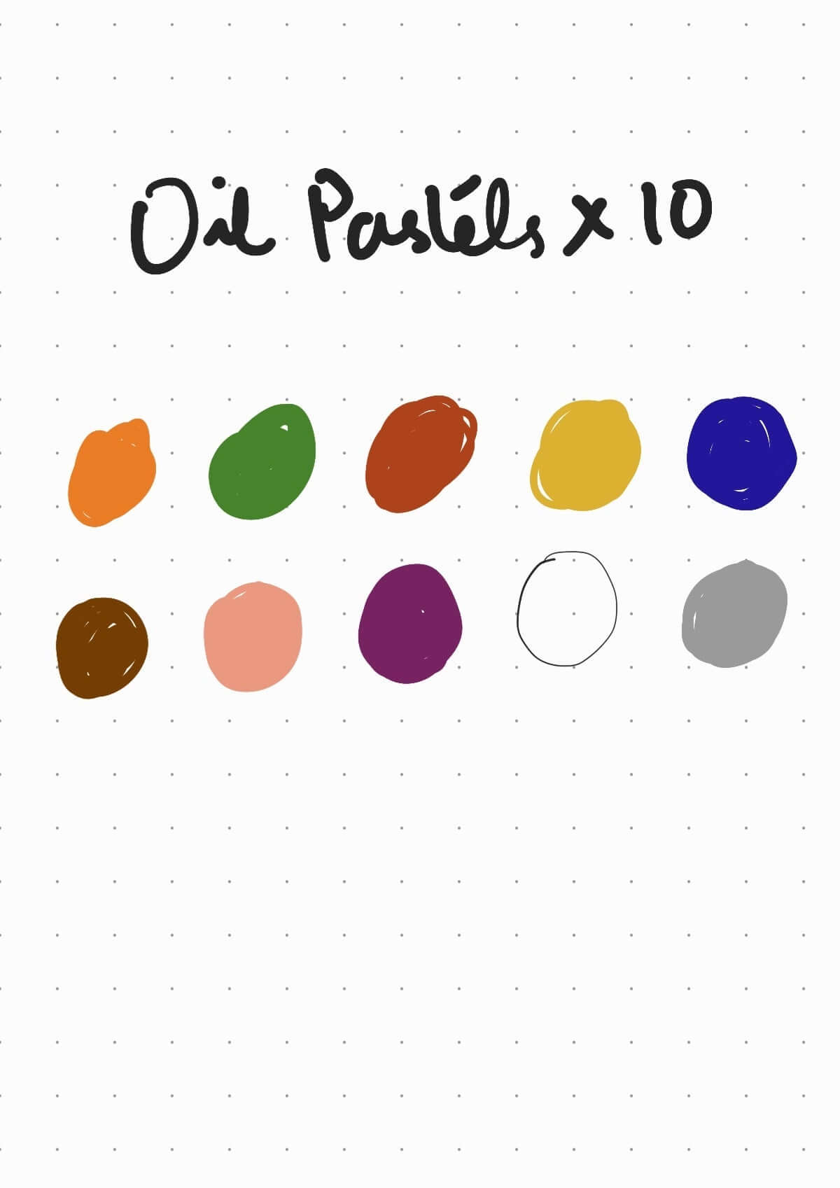 All Natural Beeswax Oil Pastels in a Roll | Set of 10 Crayons showing vibrant oil pastel colors.