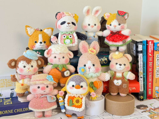 Baobao Family: Adorable Crochet Animal Collection featuring colorful handcrafted plush toys
