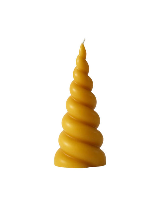 Unicorn horn shaped candle made of beeswax, 20cm tall and hypoallergenic, burning time 16 hours.