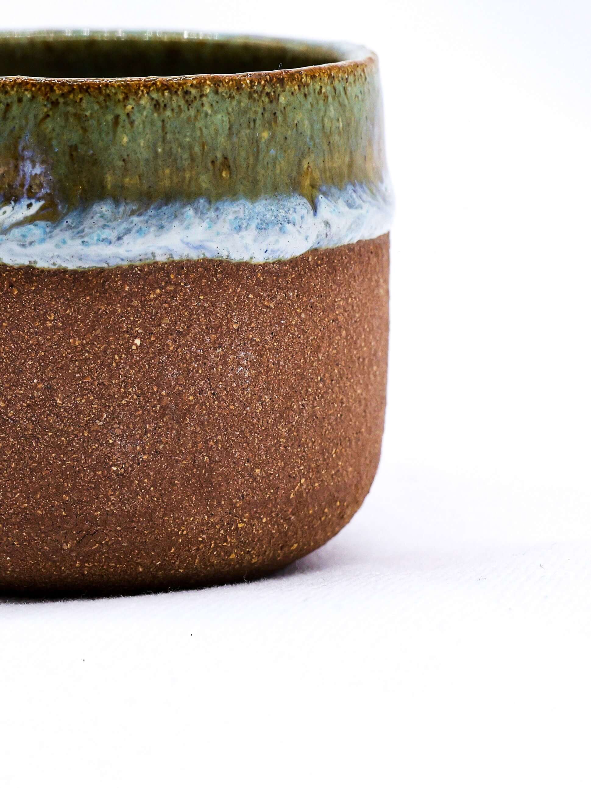 Bluverde Picollo Handmade Ceramic Terra Stoneware Espresso Mug with earthy tones and elegant glaze.