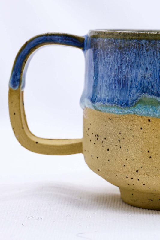 Bluvio Sienna Handmade Ceramic Mug side view showcasing elegant design, available in Eco Friendly Online Shop, UK, Brighton and Hove.