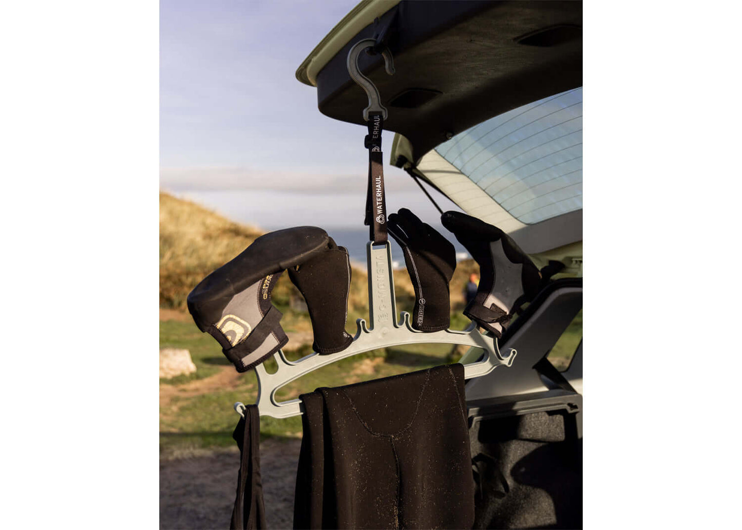 C-Monsta x Waterhaul wetsuit hanger from Eco-Friendly-Online-Shop, crafted from recycled marine plastics for sustainable surf and watersports gear storage.
