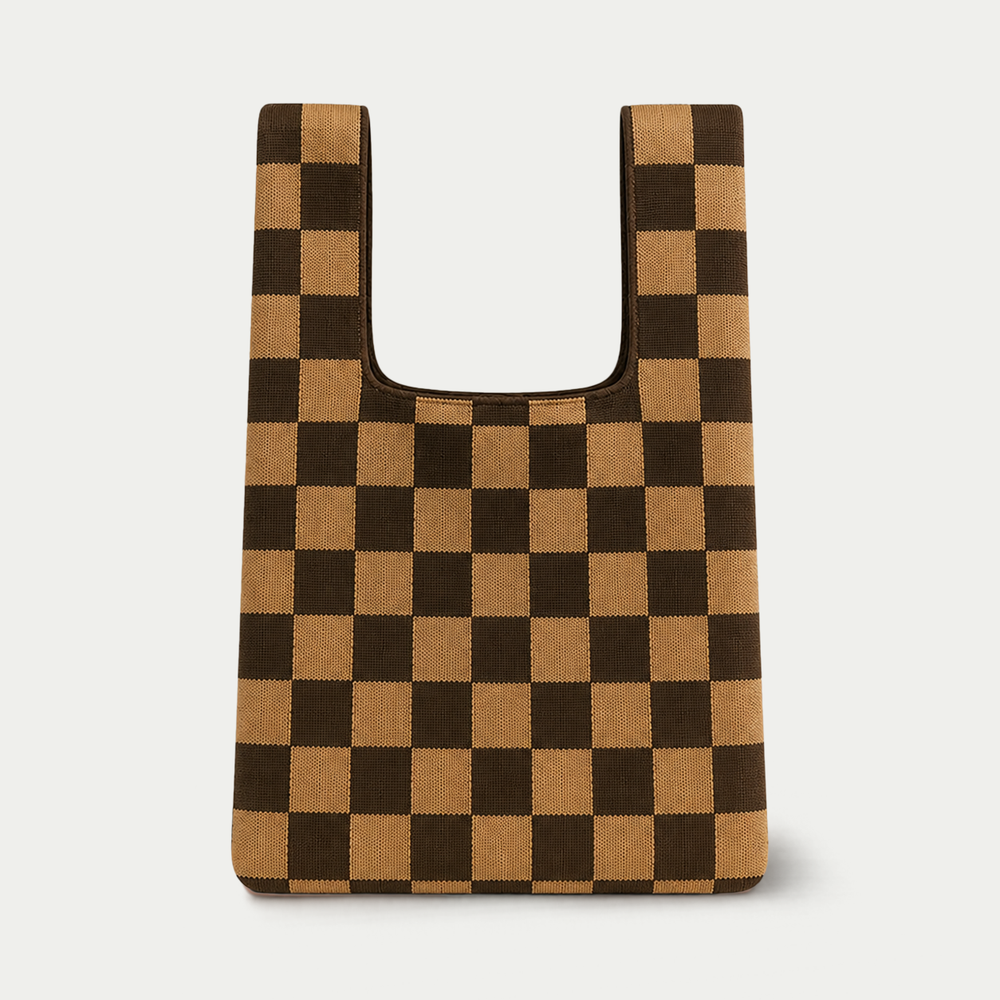 Bold Checker – Knitted bag