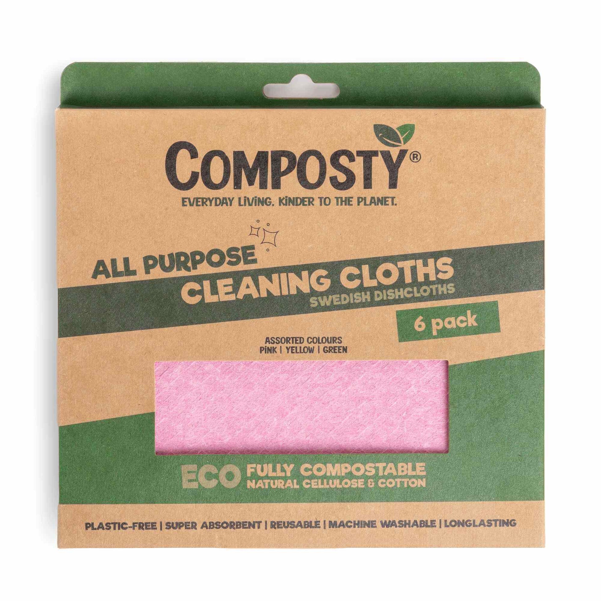 All-Purpose Eco Cloths (Swedish Dishcloths) | 6 Pack - Eco friendly cleaning solution from Brighton and Hove.