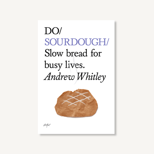 Book cover of 'Do Sourdough' by Andrew Whitley with a loaf of bread illustration on a white background.