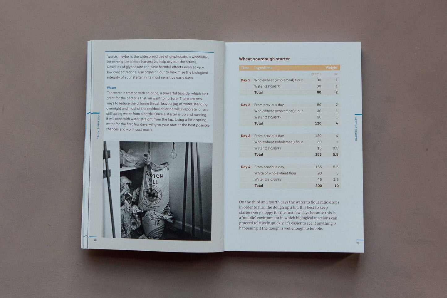 Open book on a brown surface with text and an image of an astronaut.