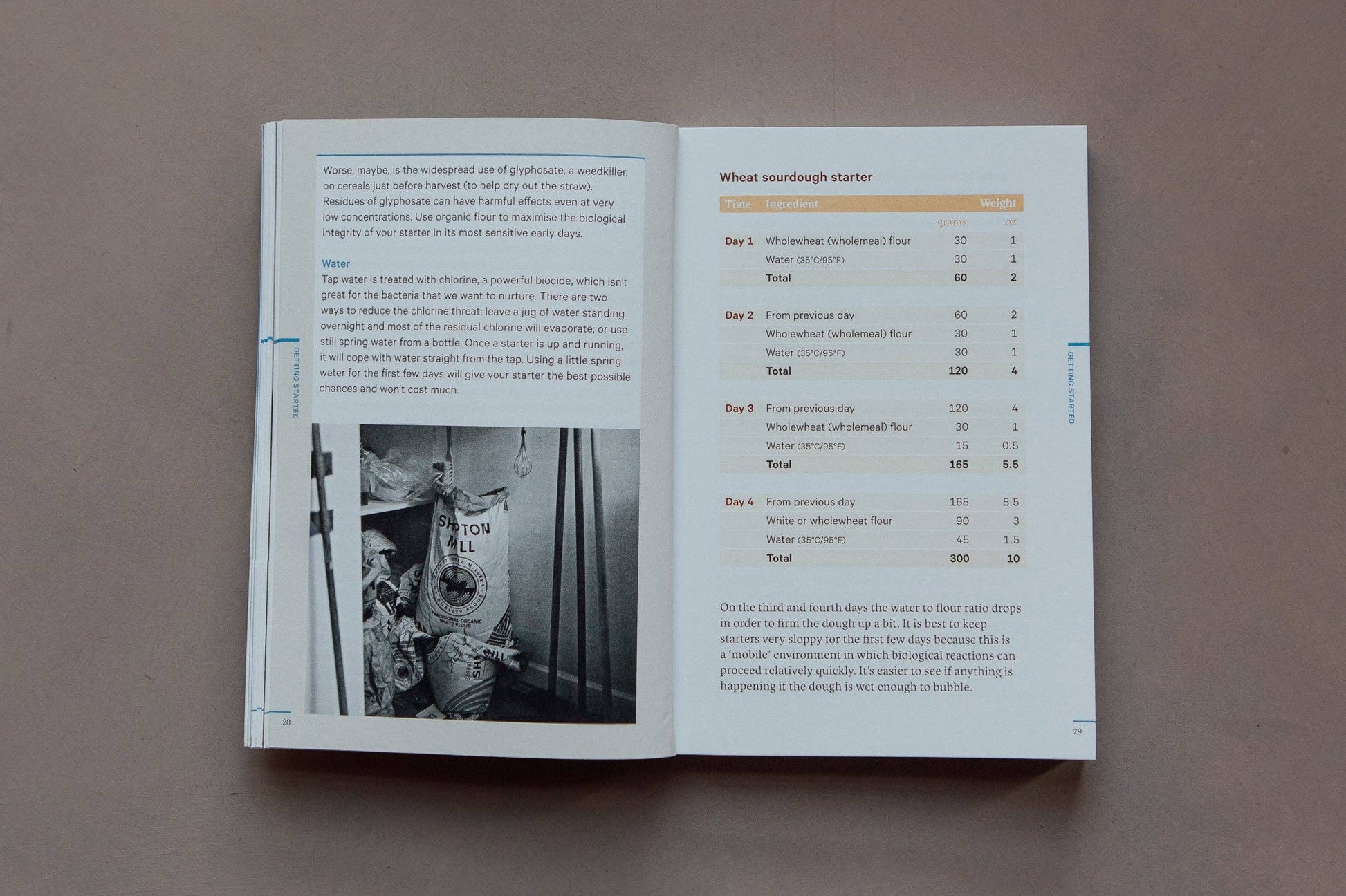 Open book on a brown surface with text and an image of an astronaut.