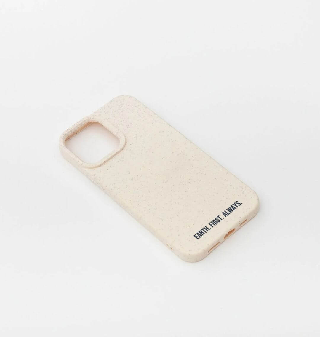Earth. First. Always. biodegradable phone case showcasing eco-friendly design for sustainable living.