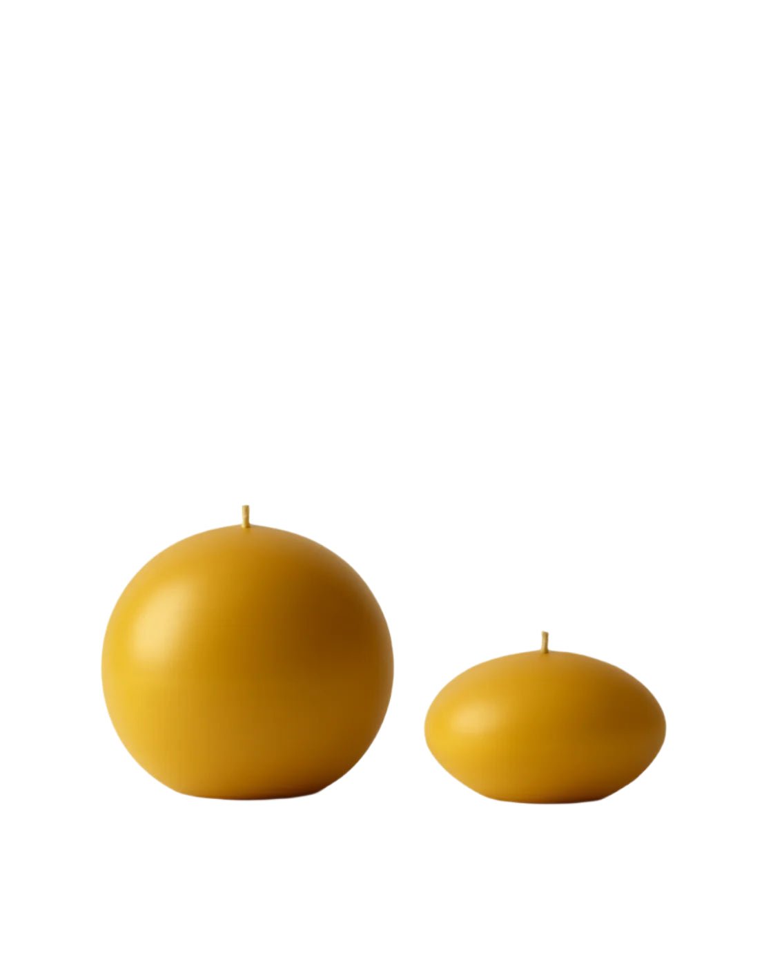 Ball & Ellipse set of 2 ball shaped candles made from pure beeswax, featuring a large and small candle.