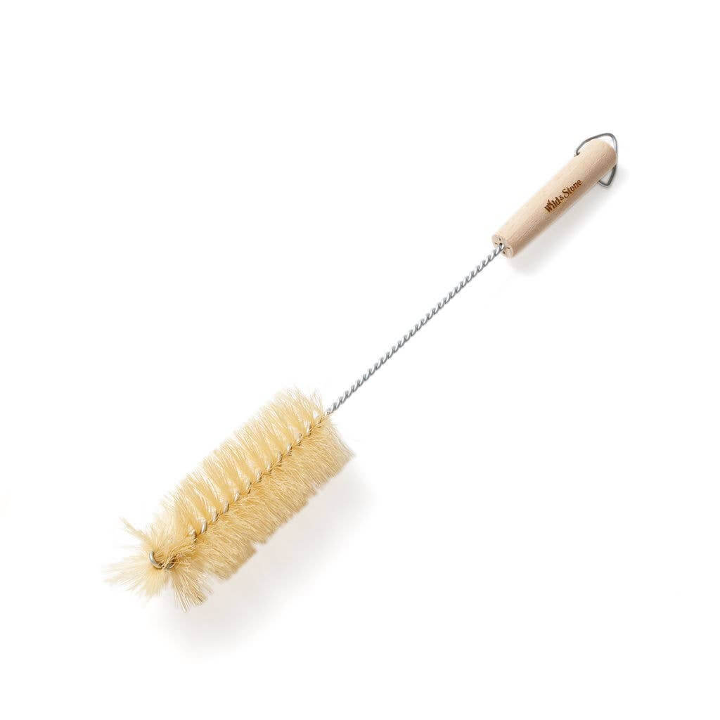 Bottle brush from Eco-Friendly-Online-Shop, featuring a bamboo handle and plant-based bristles for eco-friendly cleaning.