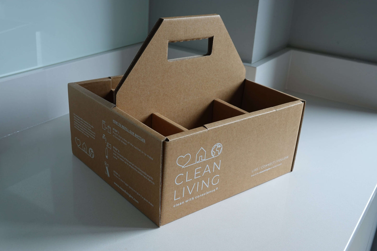 Eco Friendly, Probiotic, Complete Cleaning Kit cardboard storage box for a cleaner, greener home.