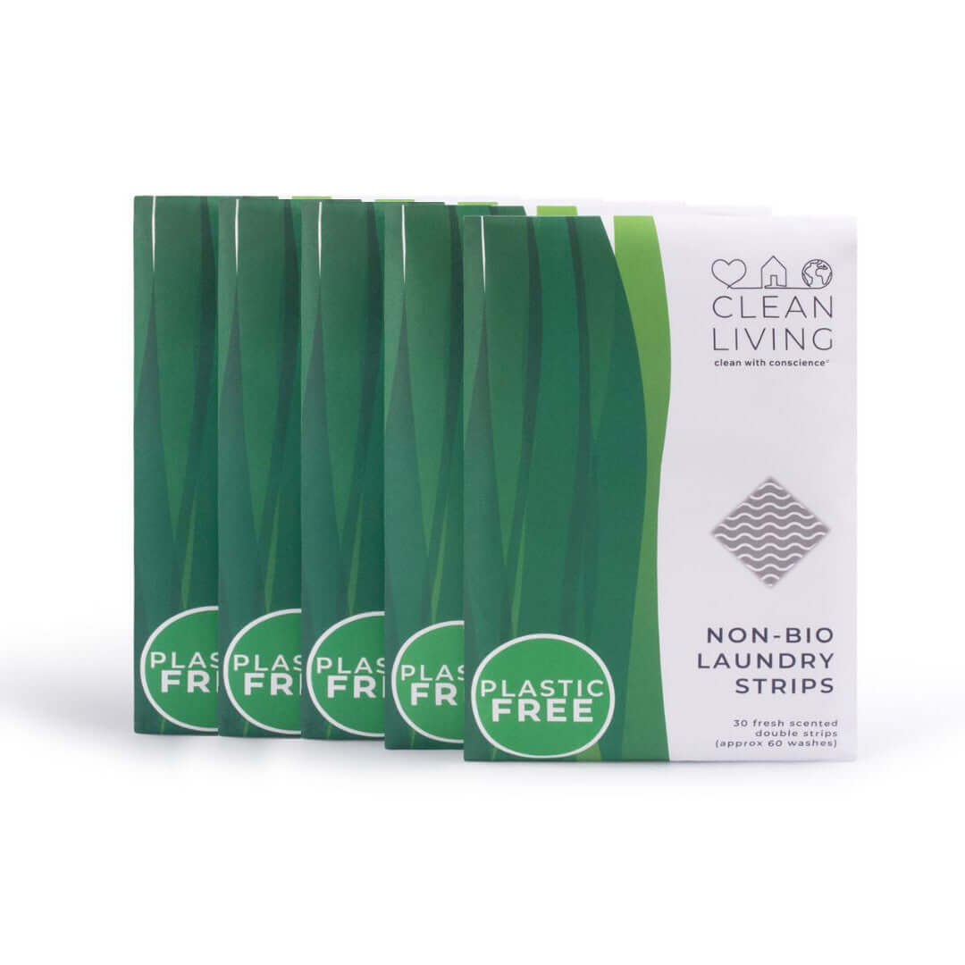 Eco Friendly Laundry Strips (Laundry Detergent Sheets) - Up To 60 Washes Per Pack displayed in a plastic-free package.