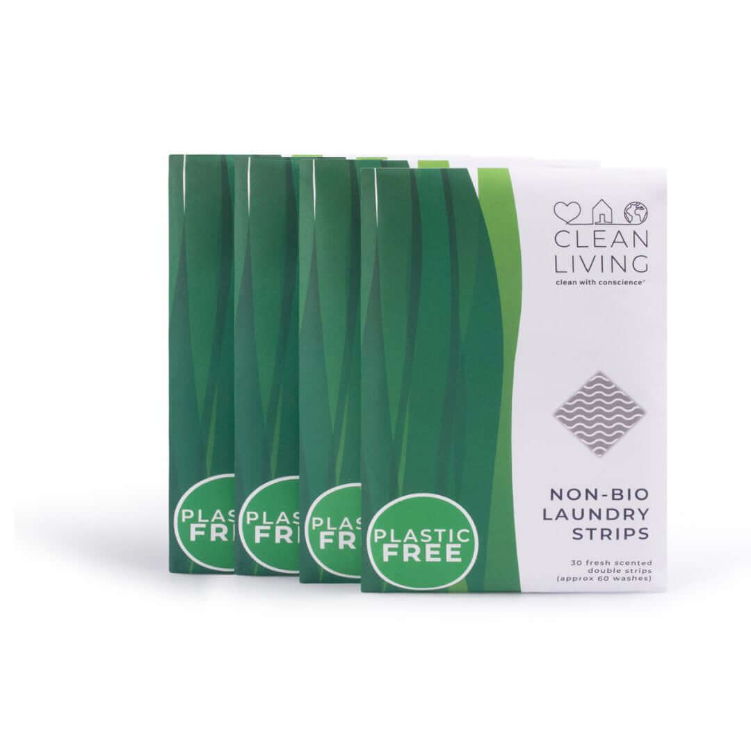 Eco Friendly Laundry Strips (Laundry Detergent Sheets) - Up To 60 Washes Per Pack packaging with plastic-free label.