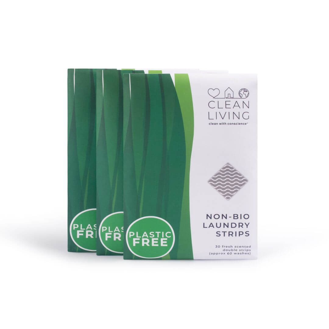 Eco Friendly Laundry Strips (Laundry Detergent Sheets) - Up To 60 Washes Per Pack packaging with plastic-free label.