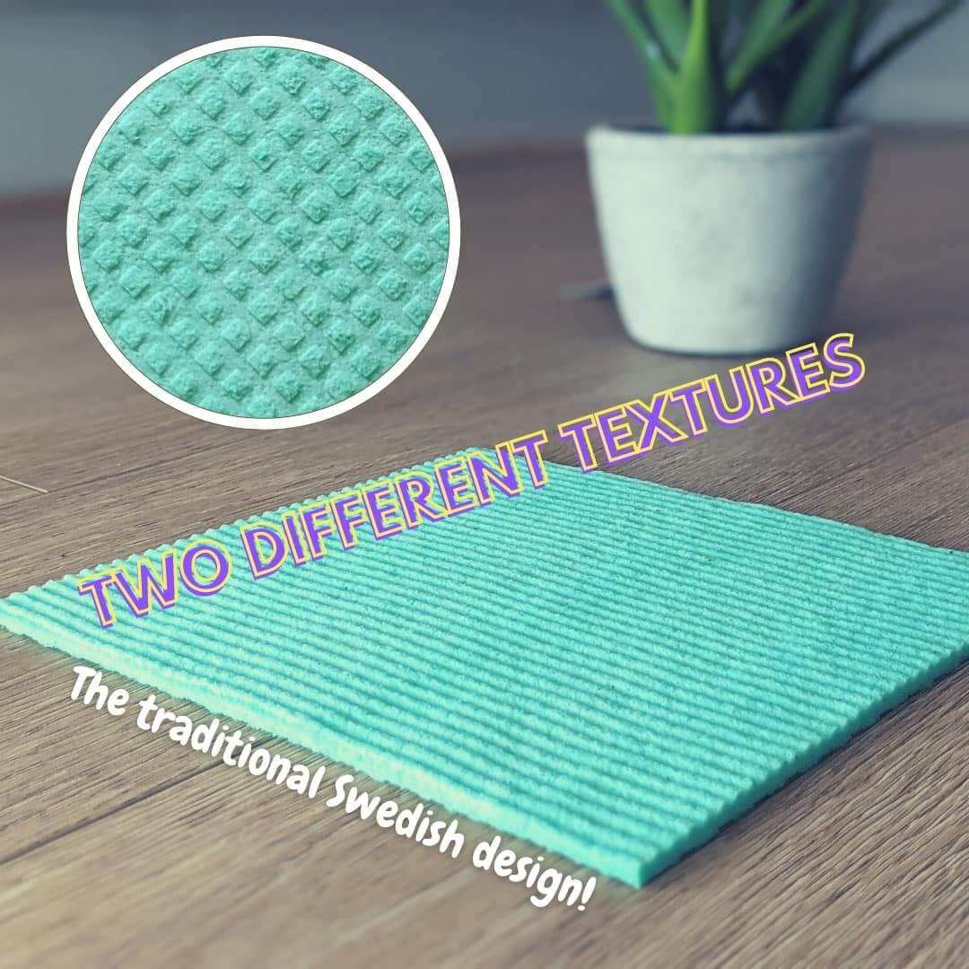 All-Purpose Eco Cloths (Swedish Dishcloths) | 6 Pack featuring two different textures.