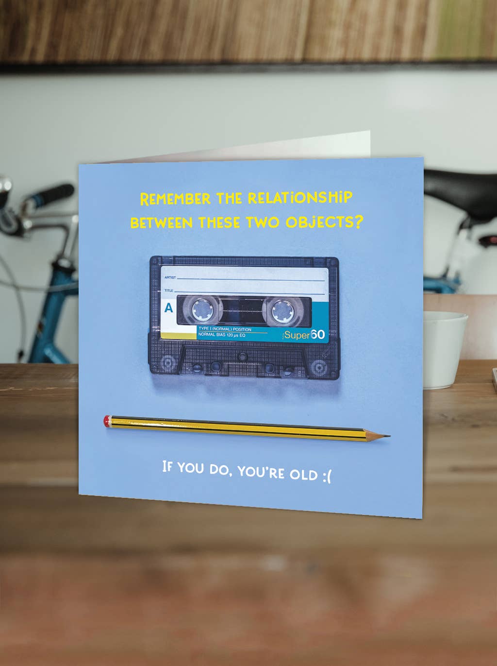 Sale Funny Card - Cassette Tape Retro Greetings Card
