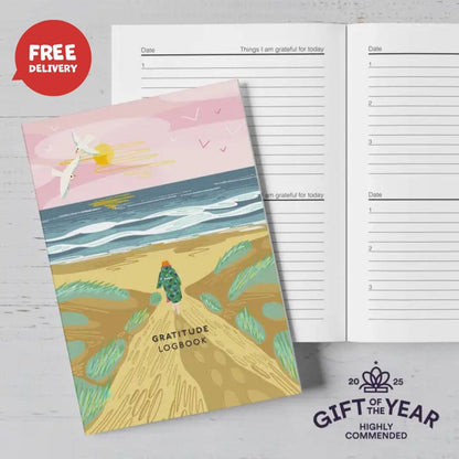 Gratitude Logbook - Over the Dunes Cover
