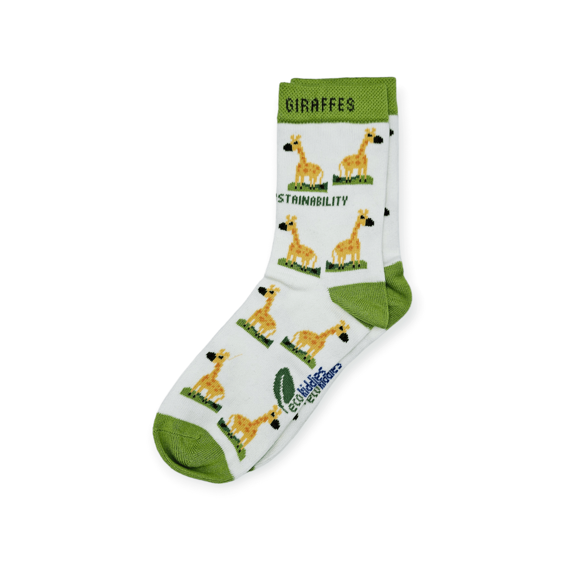 GREEN GUARDIANS ORGANIC COTTON KIDS SOCKS BUNDLE featuring giraffes and sustainability design.