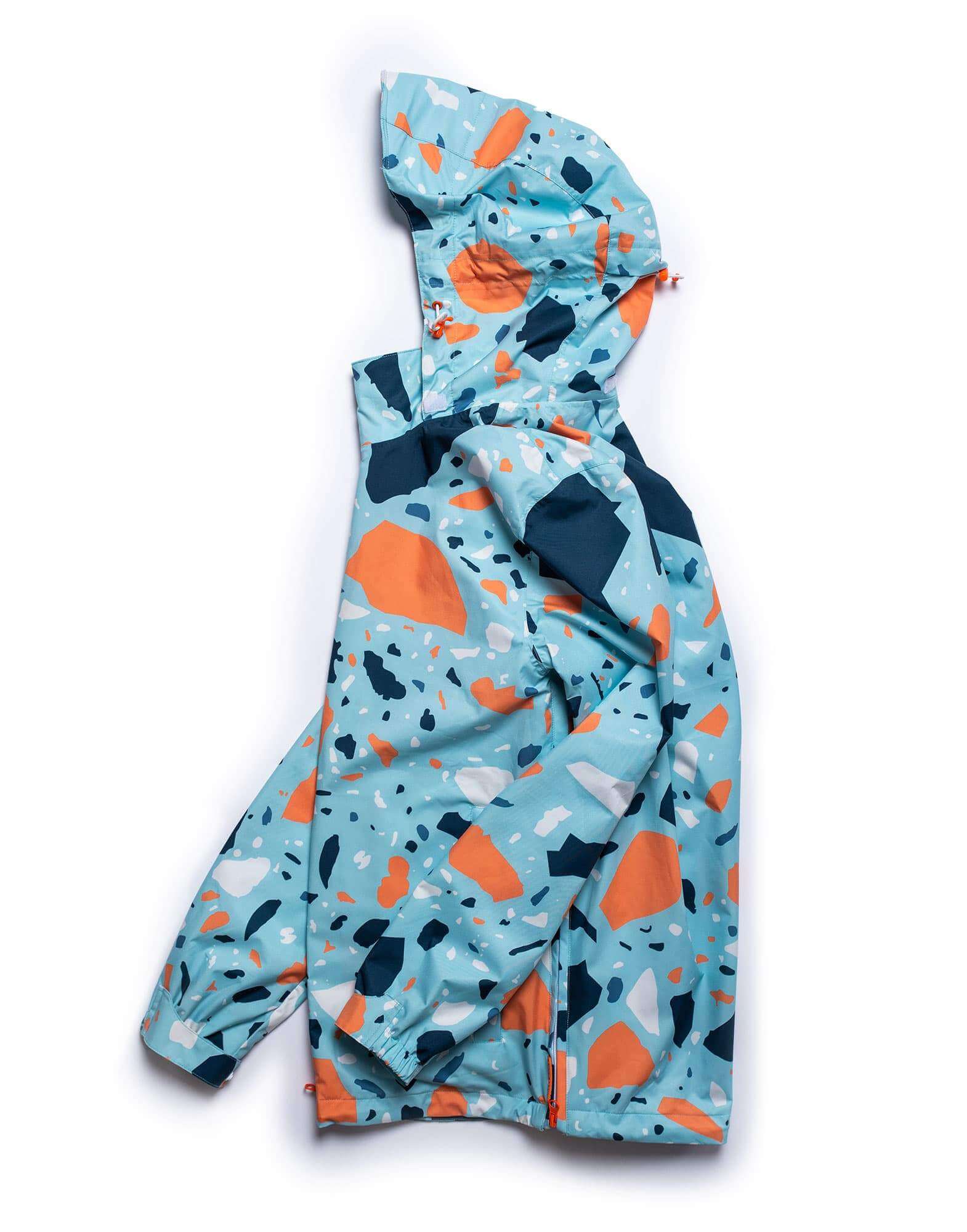 Go Go Jacket in Sky Terrazzo from Eco-Friendly-Online-Shop, providing a stylish, responsibly crafted outerwear option for everyday sustainable wear.