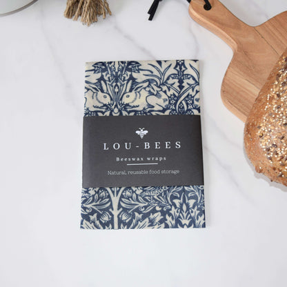 William Morris Large Beeswax wrap singles - natural reusable food storage with elegant design.