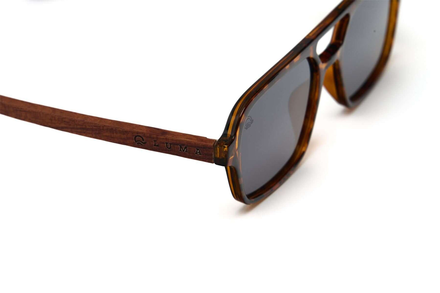 Luma Sunglasses - Bantham - Tortoise with sustainable wooden arms and eco-friendly design, available at eco-friendly online shop UK.