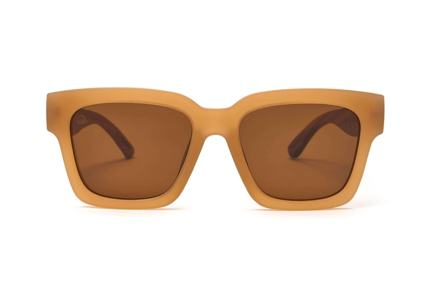 Luma Sunglasses - Polzeath - Brown. Eco-friendly sunglasses with durable wooden frames, perfect for seaside adventures.