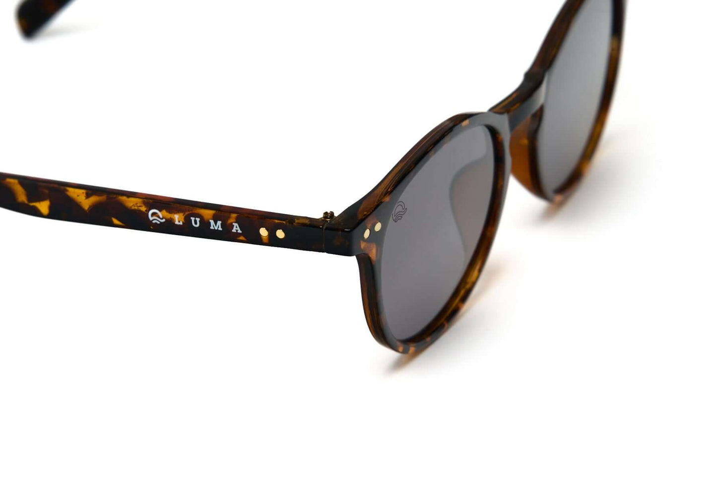 Luma Unisex Sunglasses - Fowey - Tortoise displaying eco-friendly design, perfect for coastal adventures.