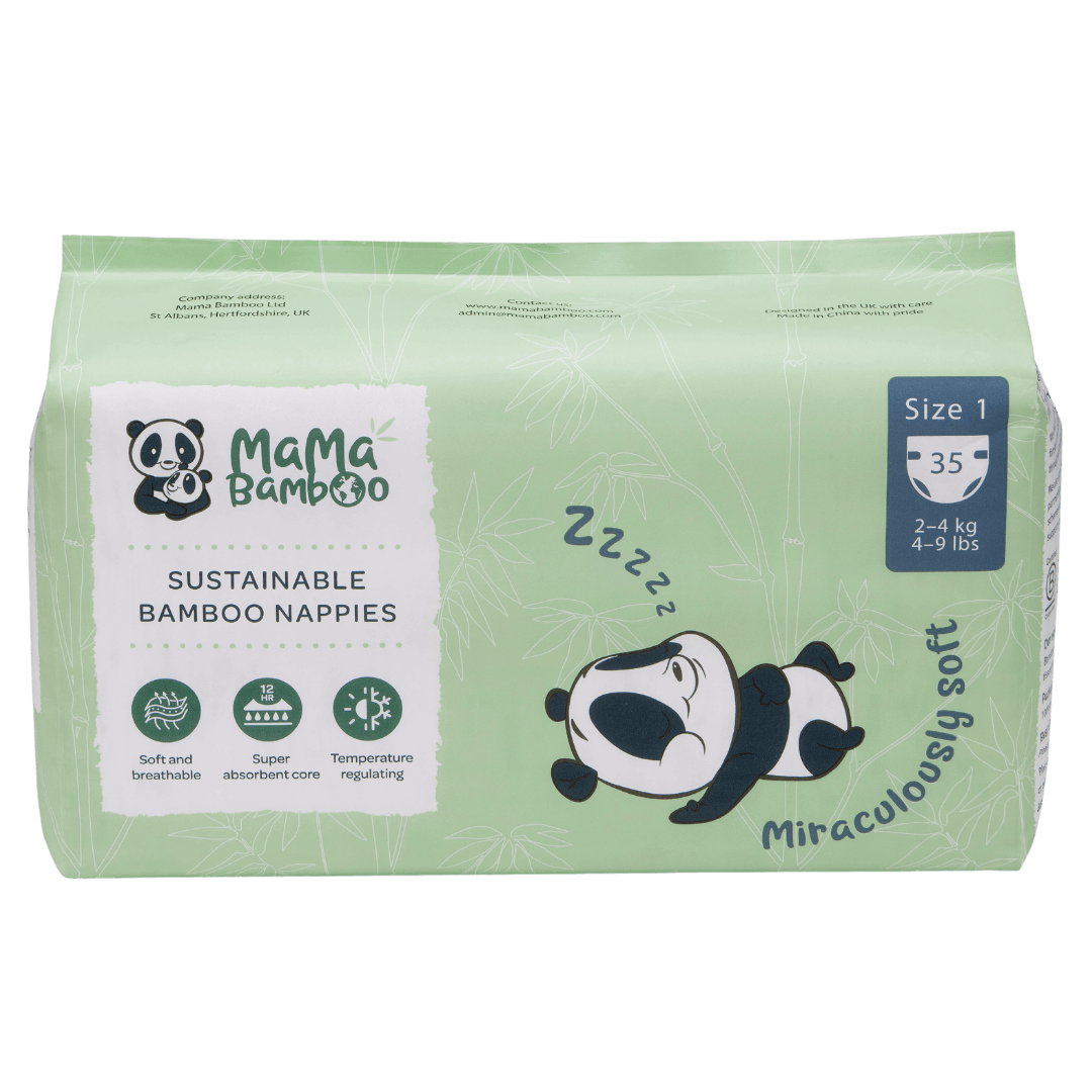 Pack of MaMa Bamboo sustainable bamboo nappies on a white background