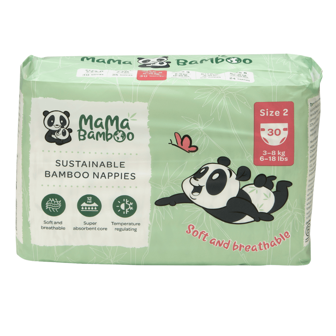 Mama Bamboo sustainable bamboo nappies packaging on a white background