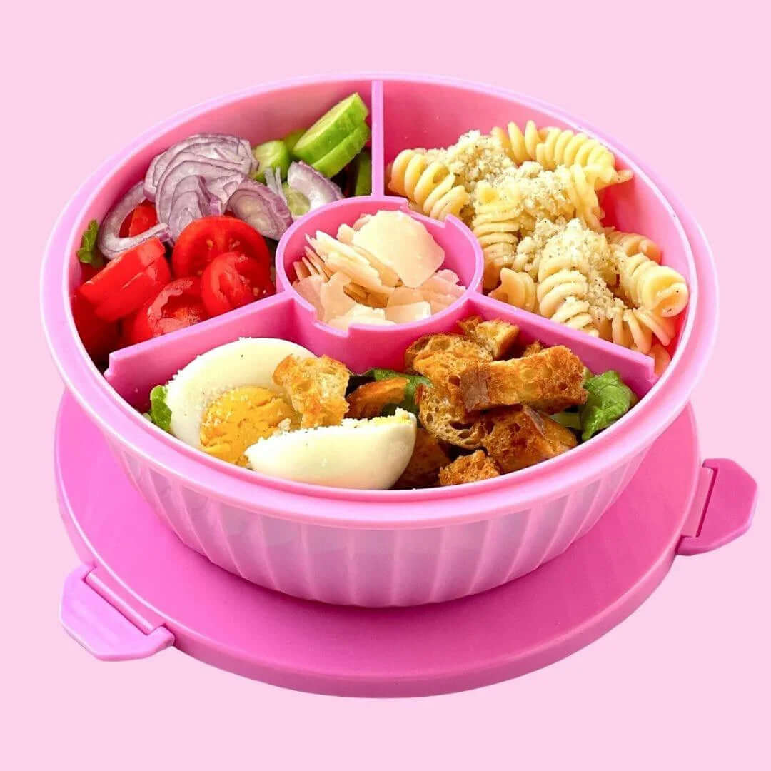 NEW! Yumbox Poke Bowl with 3 Compartment Divider - Various Colours filled with fresh ingredients.