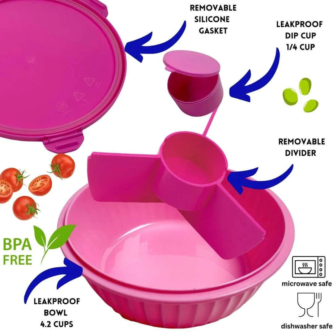 NEW! Yumbox Poke Bowl with 3 Compartment Divider - Various Colours showcasing leakproof design and removable divider.
