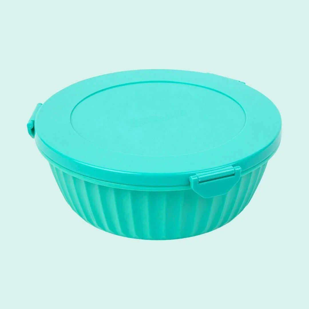 NEW! Yumbox Poke Bowl with 4 Compartment Divider - Various Colours in teal color, ideal for eco-friendly meal prep.