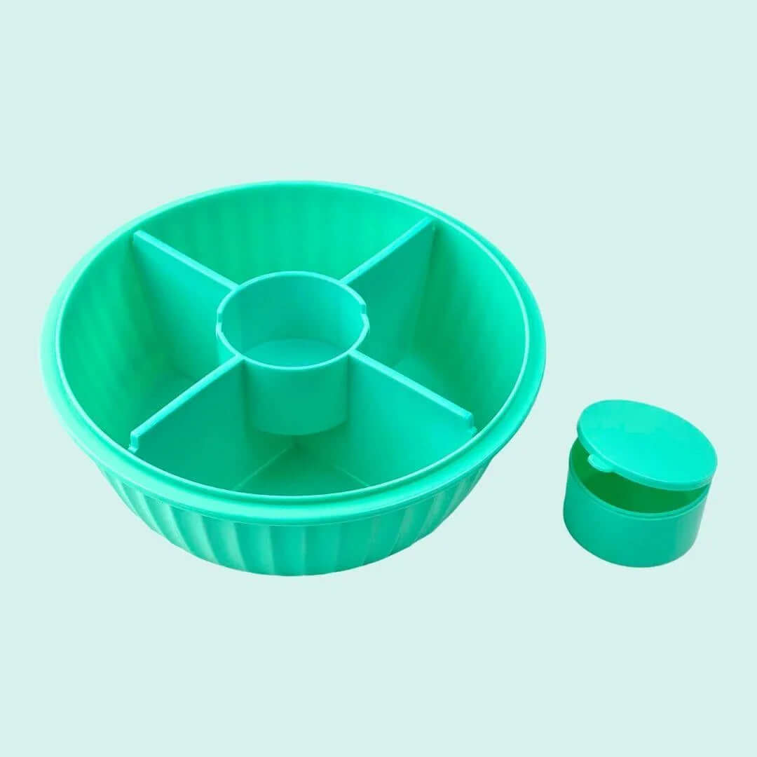 NEW! Yumbox Poke Bowl with 4 Compartment Divider - Various Colours, leakproof salad bowl in teal.