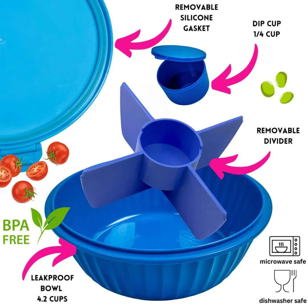 NEW! Yumbox Poke Bowl with 4 Compartment Divider - Various Colours featuring removable parts and BPA-free design.